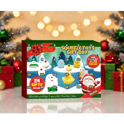 The Holiday Aisle® 24 Days/set Squeeze Toys Christmas Countdown Advent Calendar Toy For Kids Baby New Year Children Xmas Gift Stress Relief Toy Kit