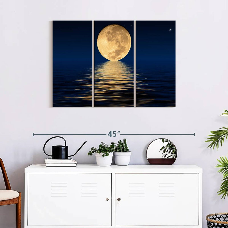" Moon Light " 3 - Pieces, 24" H x 38" W x 1.25" D