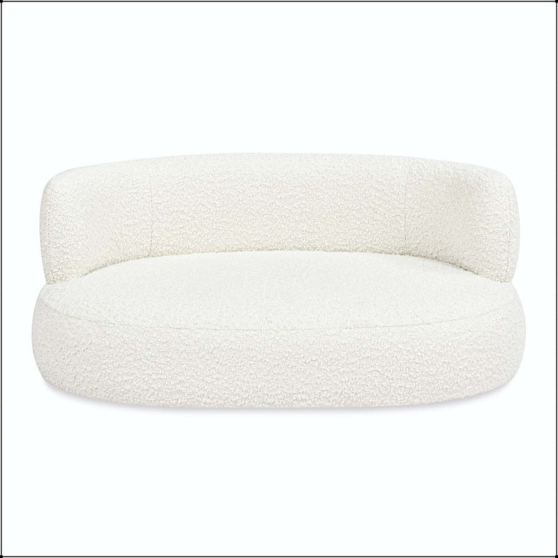 Canapé-lit courbé pour chien 36 po avec revêtement bouclé et mousse haute densité, 36, White
