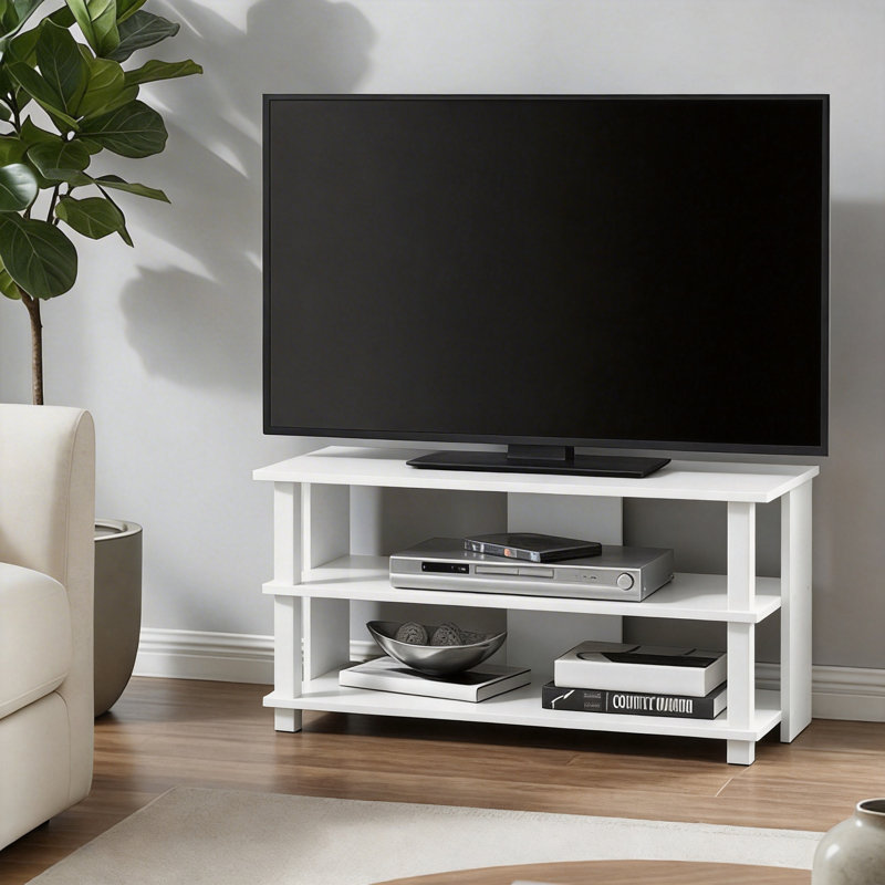 Amanah TV Stand for TVs up to 32", White/White