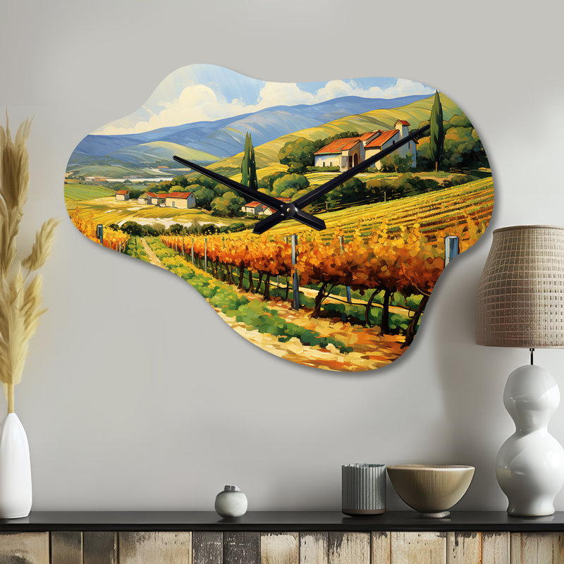 Horloge murale Vangogh Sunlit Vineyard II - Vangogh Cloud, Petit