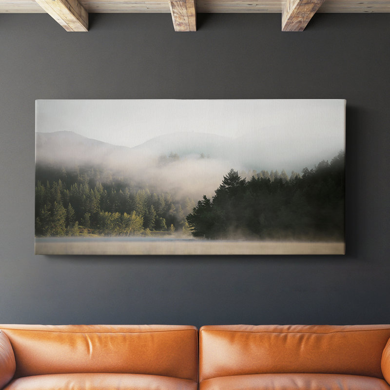 Misty Serenity - Toile tendue avec châssis - Prêt à accrocher, H 20 po x l 40 po