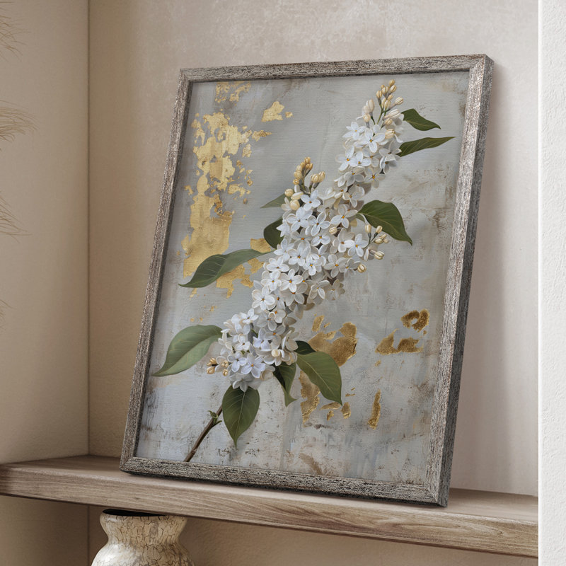 Reproduction encadrée FLORAL Series CCLV III - bois massif, H 21 po x l 17 po