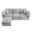 Canapé modulaire rembourré en duvet rembourré, canapé en L avec méridienne réversible
