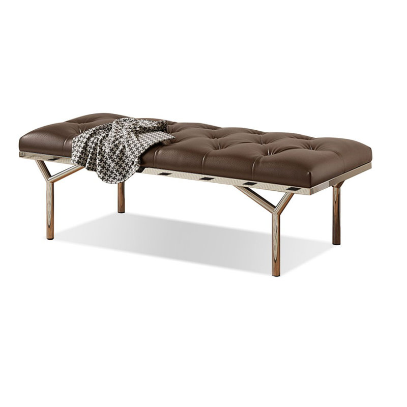 Banc rembourré brun, Brun