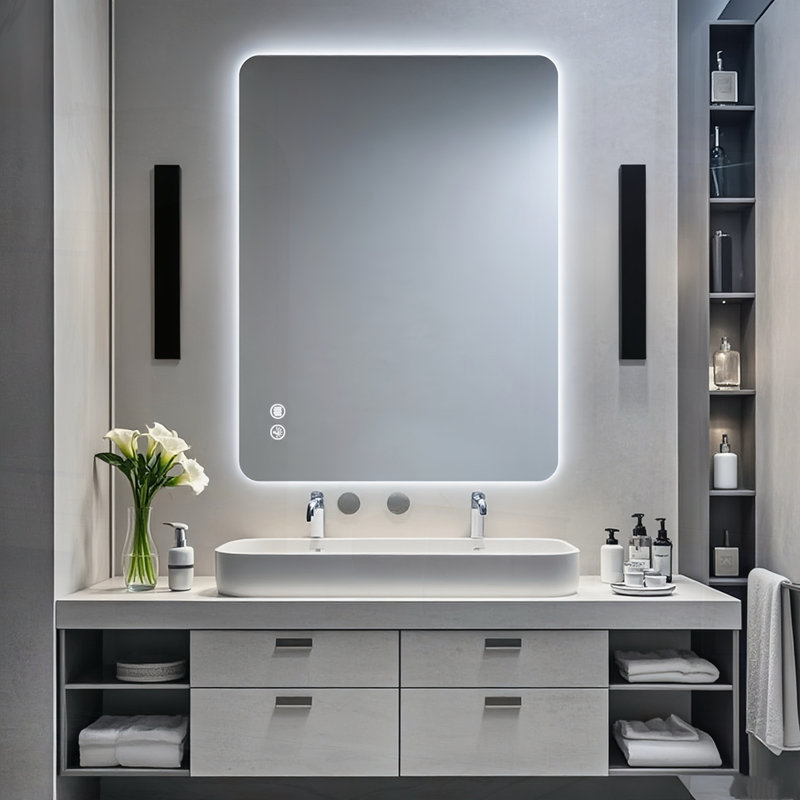 Miroir rectangulaire rétroéclairé