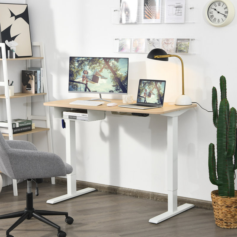 Bureau à hauteur réglable Gramm, Kaki / blanc