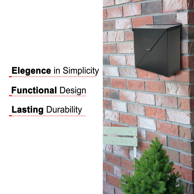 Chicago Black Industrial Style Wall Mounted Mailbox
