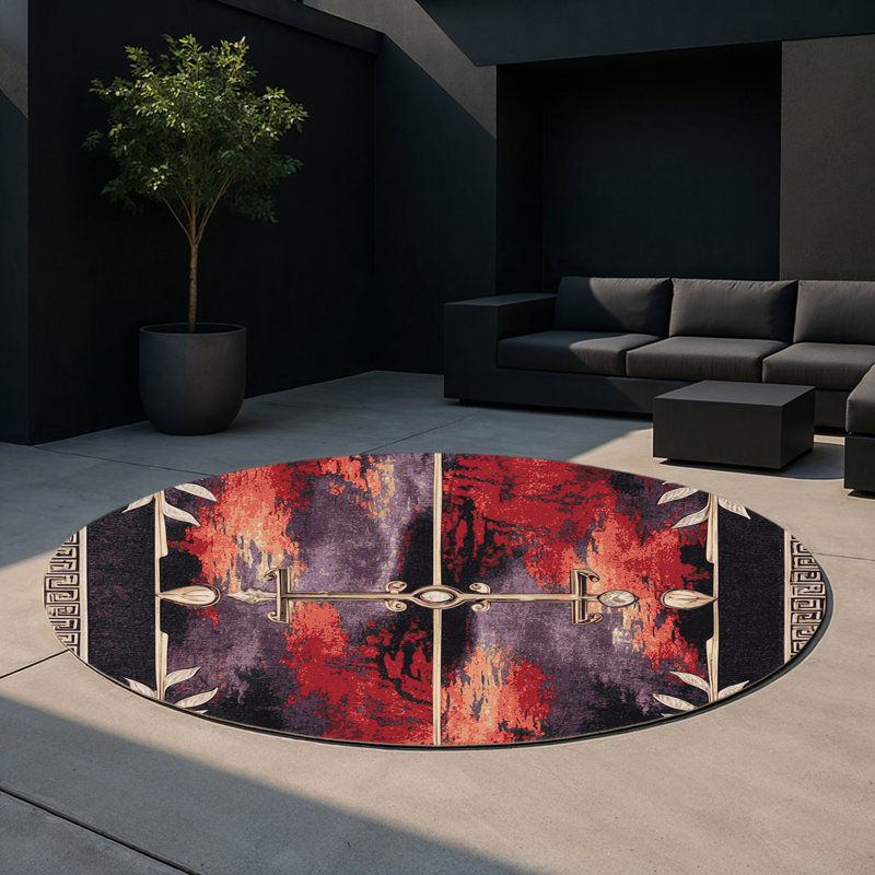 Hera’S Embrace Indoor And Outdoor Area Rug, Round 5'