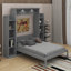 Lit escamotable double avec tablettes et DEL-1638913538