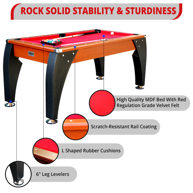 RACK Stark 5.5-Foot Billiard/Pool Table (Brown), Brown