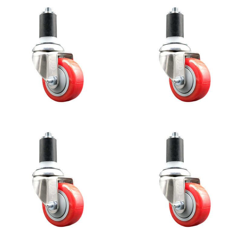 Polyurethane Casters, Red