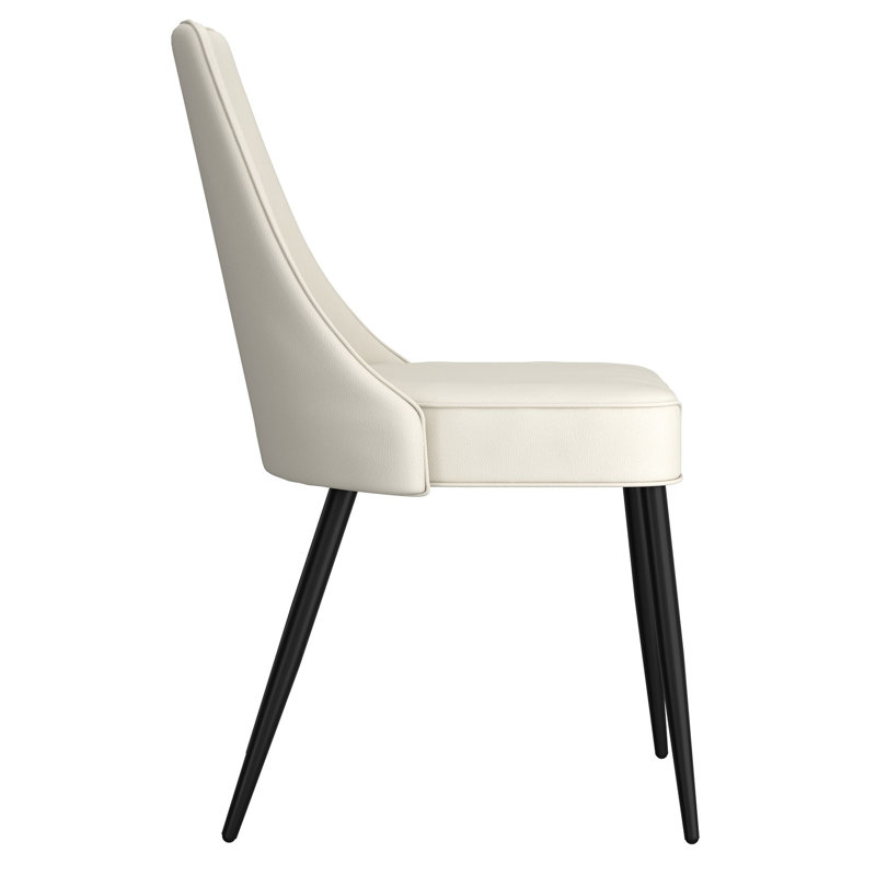 Chaise de salle à manger Josh, en tissu, ensemble de 2, beige et noir