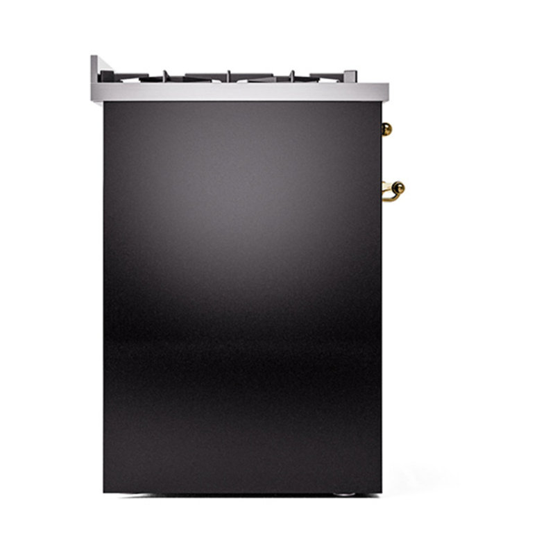 ILVE Nostalgie II Noblesse 30 po à double carburant, Propane liquide, Noir brillant / laiton