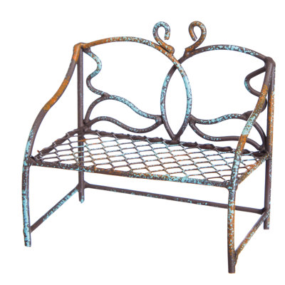 Mini Metal Butterfly Garden Bench