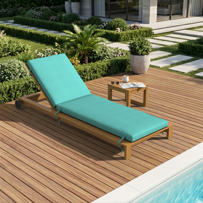 Lani Sunbrella® Outdoor Chaise Lounge Cushion, 24" W x 73" D, Sunbrella Bliss Breeze