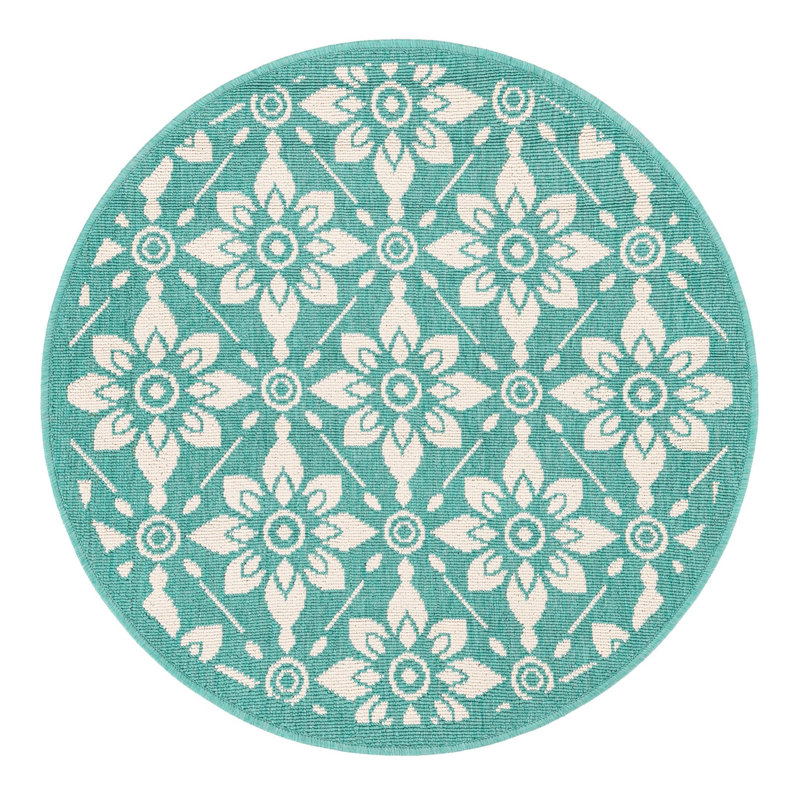 Indoor/Outdoor Trellis Area Rug, Round 3'1"