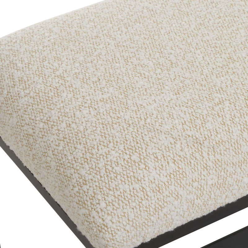 Banc rembourré blanc Uttermost Halston