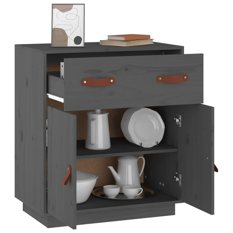 Kayvion 65.5cm Solid Wood Sideboard, Grey