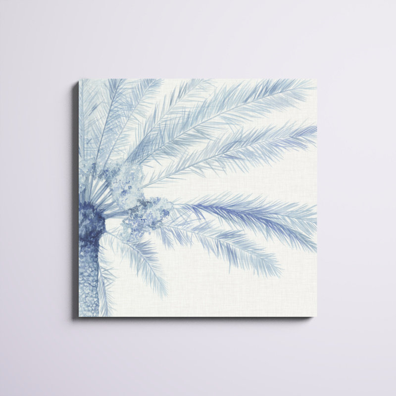 «Chambray Palms II», peinture sur toile, H 36 po x l 36 po