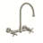 Whitehaus Collection Wall Mount Faucet with Gooseneck Swivel Spout and Solid Brass Side Spray-55879952-93327262
