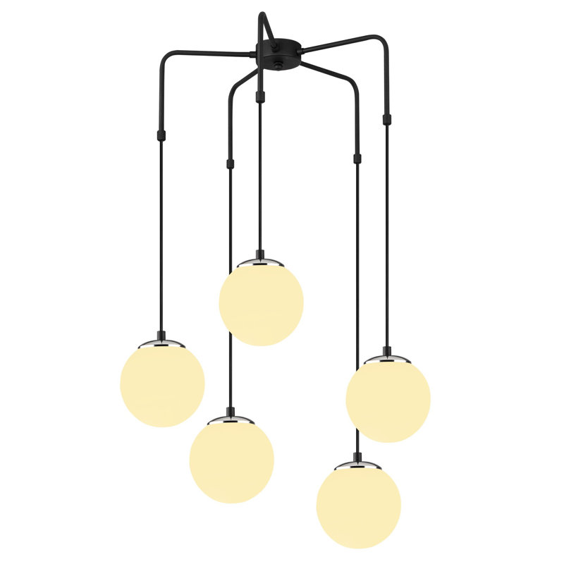 Luminaire suspendu sphère à 5 lumières Shirley