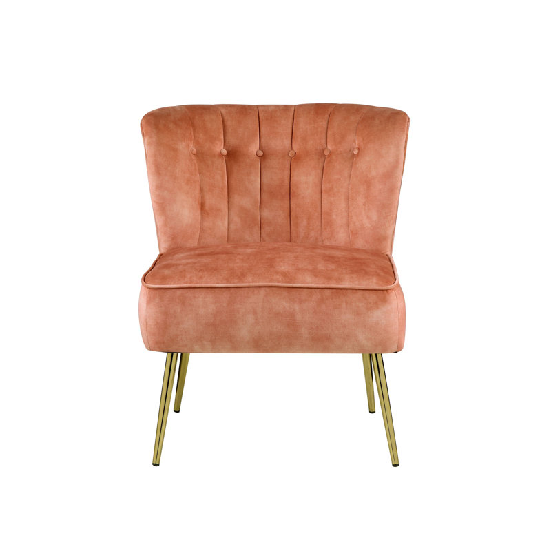 Chai décoratif en velours orange brûlé Sambell