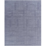 Hand Loomed Wool Geometric Area Rug in Blue
