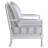 White And Navy Upholstered Stripe Accent Chair