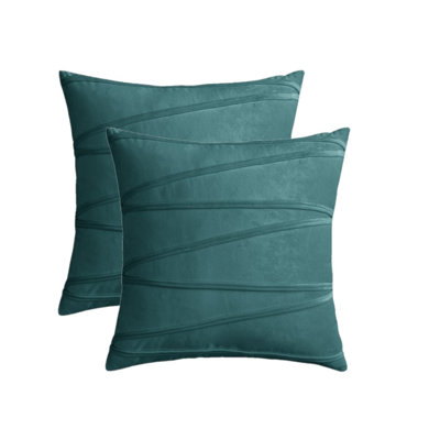 Housses de coussins carrés en velours Throw Cross Lines