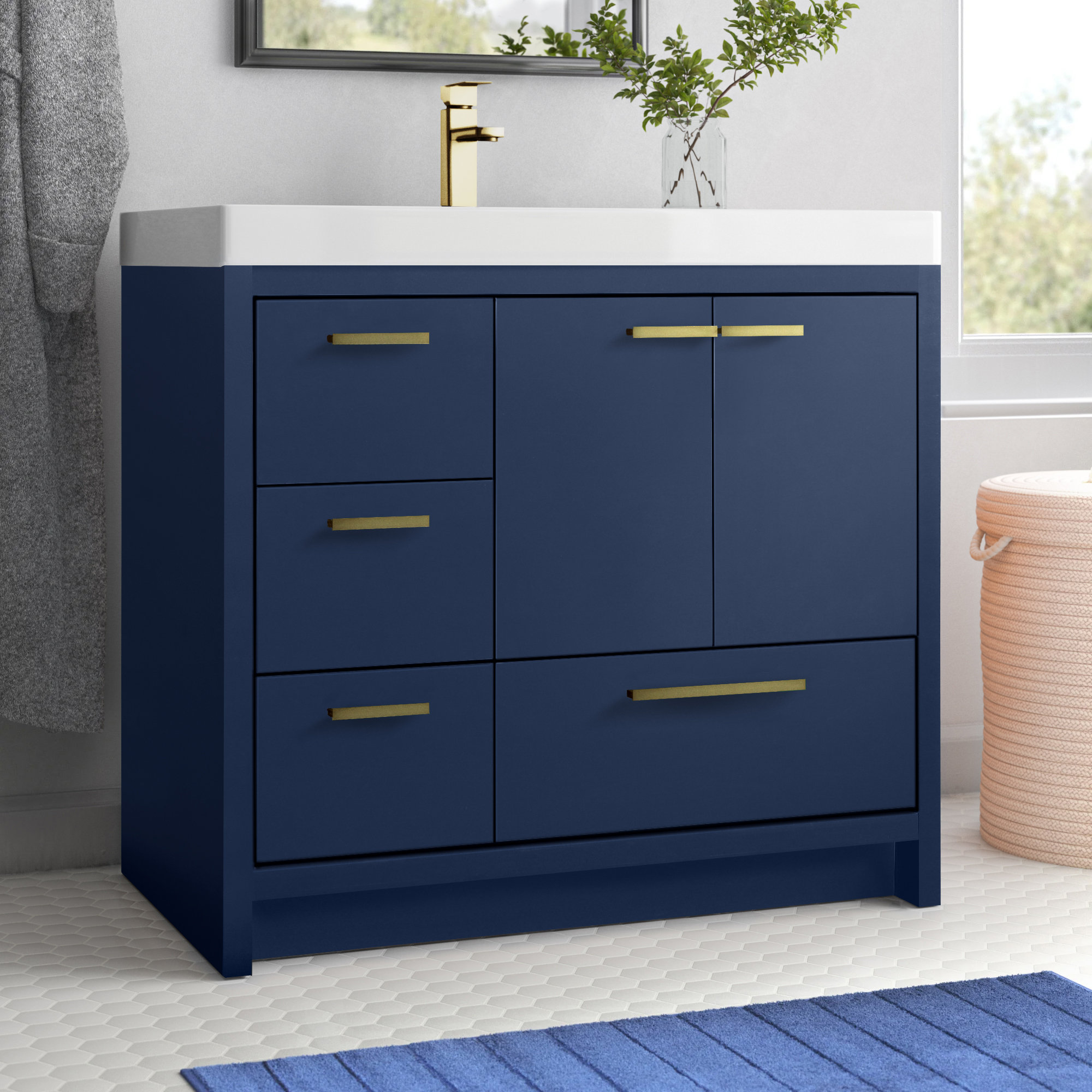 Zipcode Design™ Albers 36'' Single Bathroom Vanity with Resin Top
