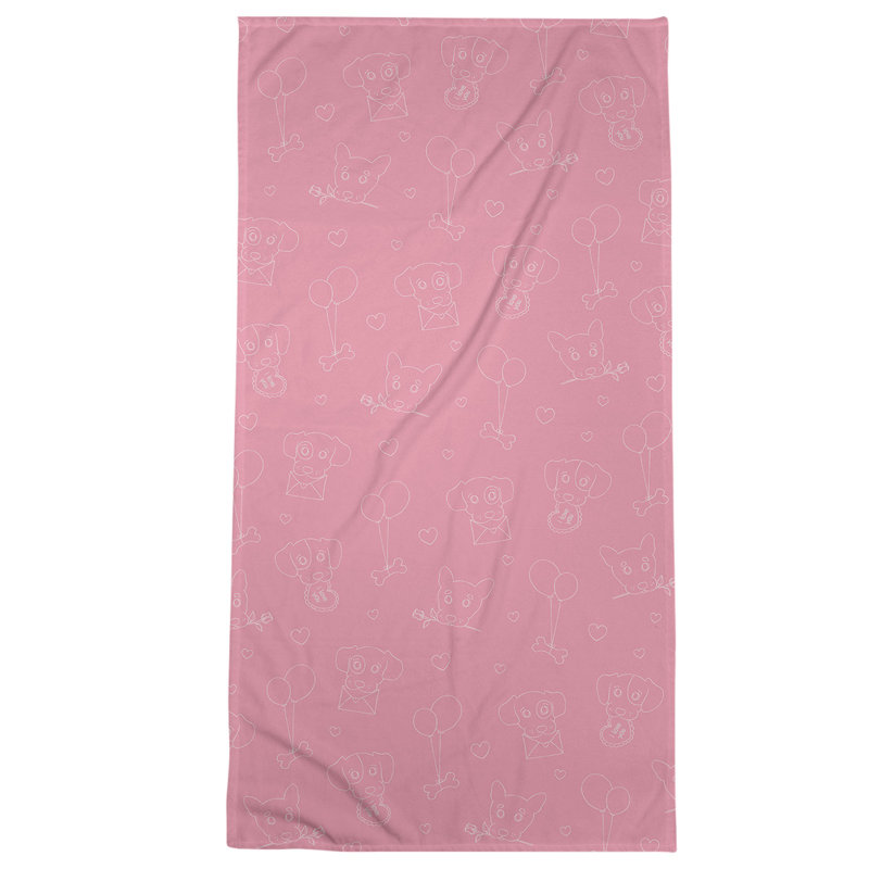 Beach Towel, Pink/White, Poly/Cotton