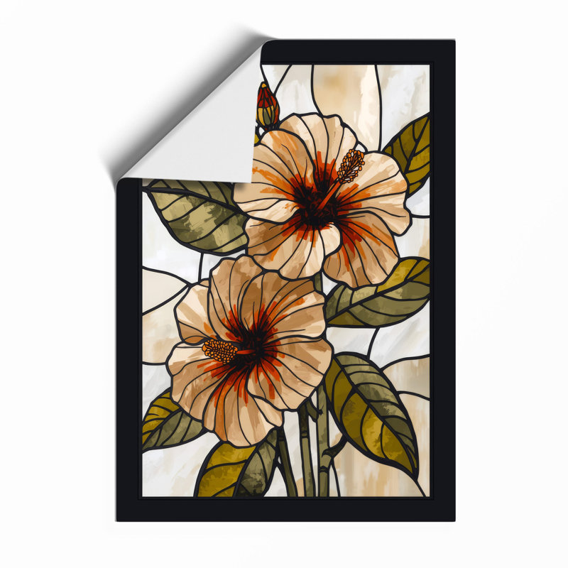 Stained Glass Flowers Botanical - Framed Print, Unframed, A3 - 42.0 x 29.7 cm