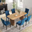 Ensemble de salle à manger rectangulaire à double piédestal avec table de salle à manger de style crème-1947038669-1947038670-1947038711