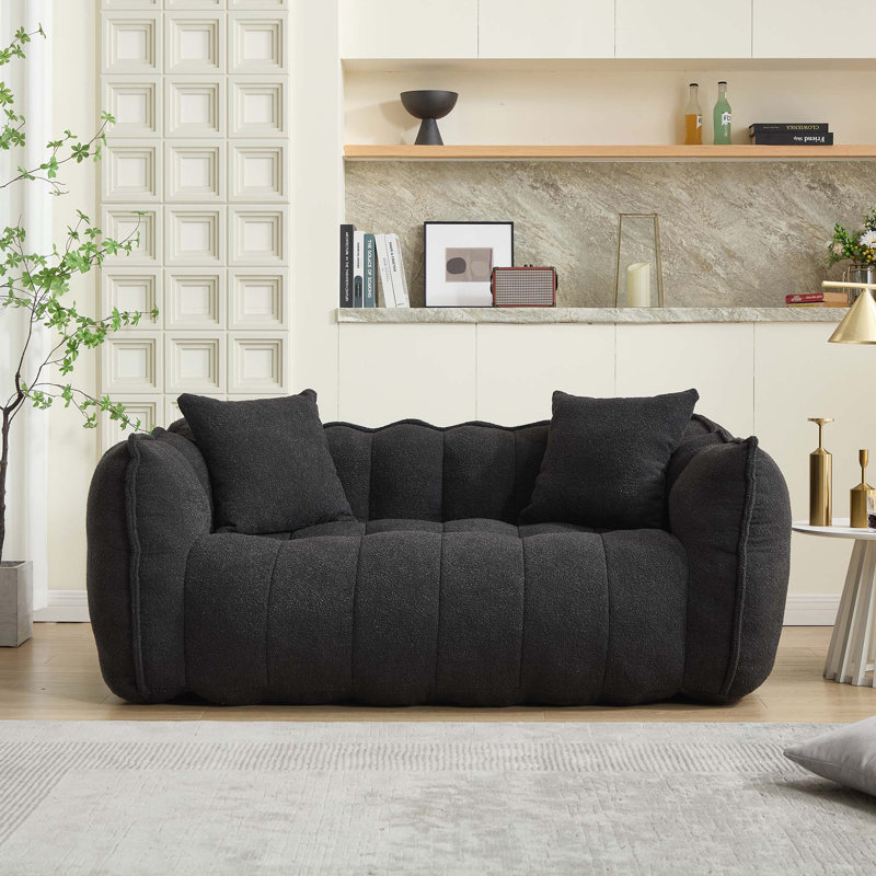  Causeuse capitonnée Bean Bag, Chenille noir