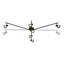 51" 6-Light Matte Black Adjustable Track Lighting with Centre Swivel Bar, Moveable Outer Bars and Pivoting Track Heads