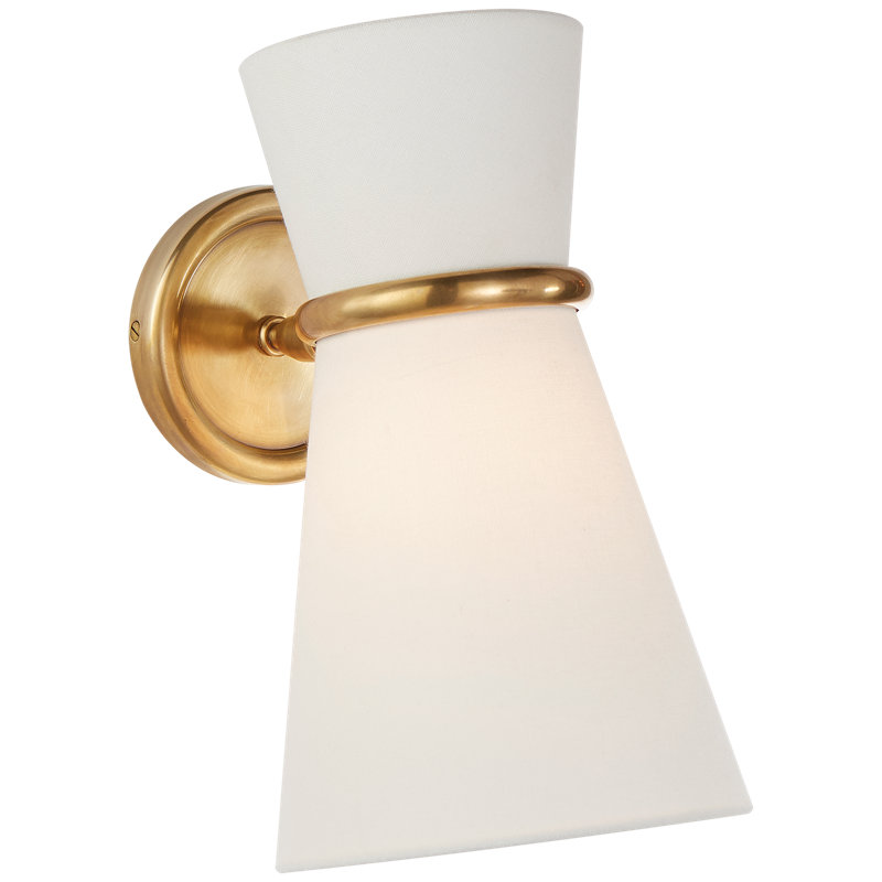 AERIN Clarkson Small Single Pivoting Sconce, Antique Brass