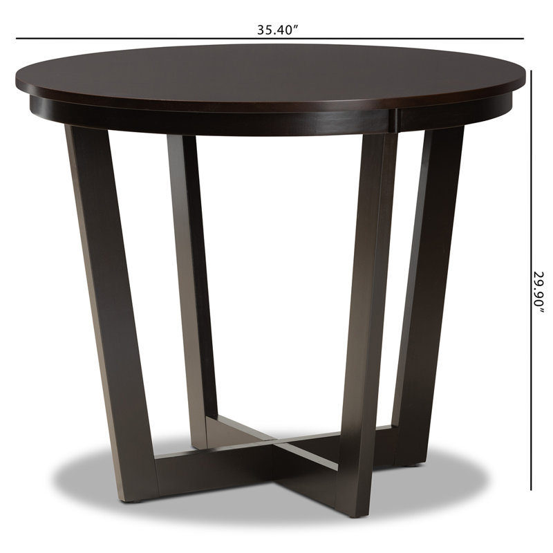 Round Dining Table, Dark Brown