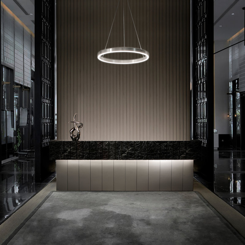 Sirius 1 - Light Unique Drum LED Pendant, Satin Black, 1.625" H x 30.38" W x 30.38" D