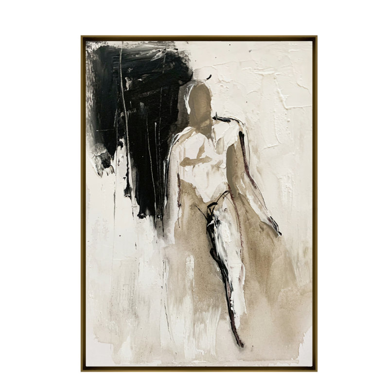 Velora Single Picture Frame Painting on Wood, 150 cm H x 120 cm W, Golden