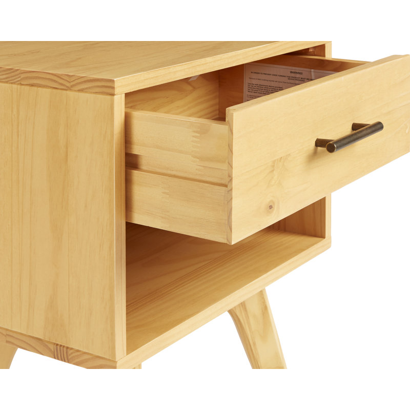 Chandrima 19.62'' W Nightstand, Honey Oak