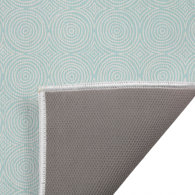 Paillasson Rolling Circles, Bleu clair / bleu, L 21 po x L 34 po