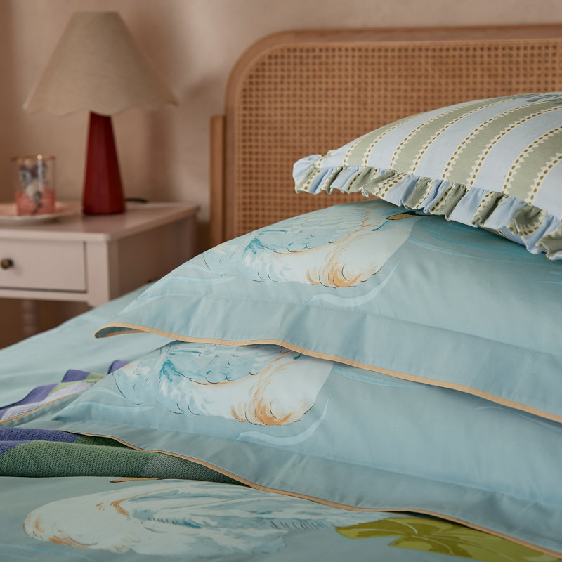Sister Swans Cotton Cover Set, Double Duvet Cover  + 2 Pillowcases