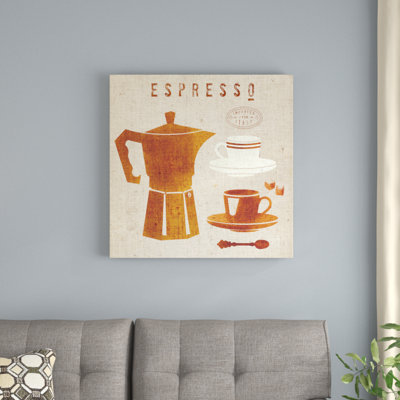 Espresso On Linen by Studio Mousseau - No Frame Print on Canvas