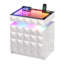 50cm W Bedside Table with 3D Mirror Abyss and Sensor RGB Lighting, 2-Drawer Bedside Table with Hidden Storage And Lockable-1535923170
