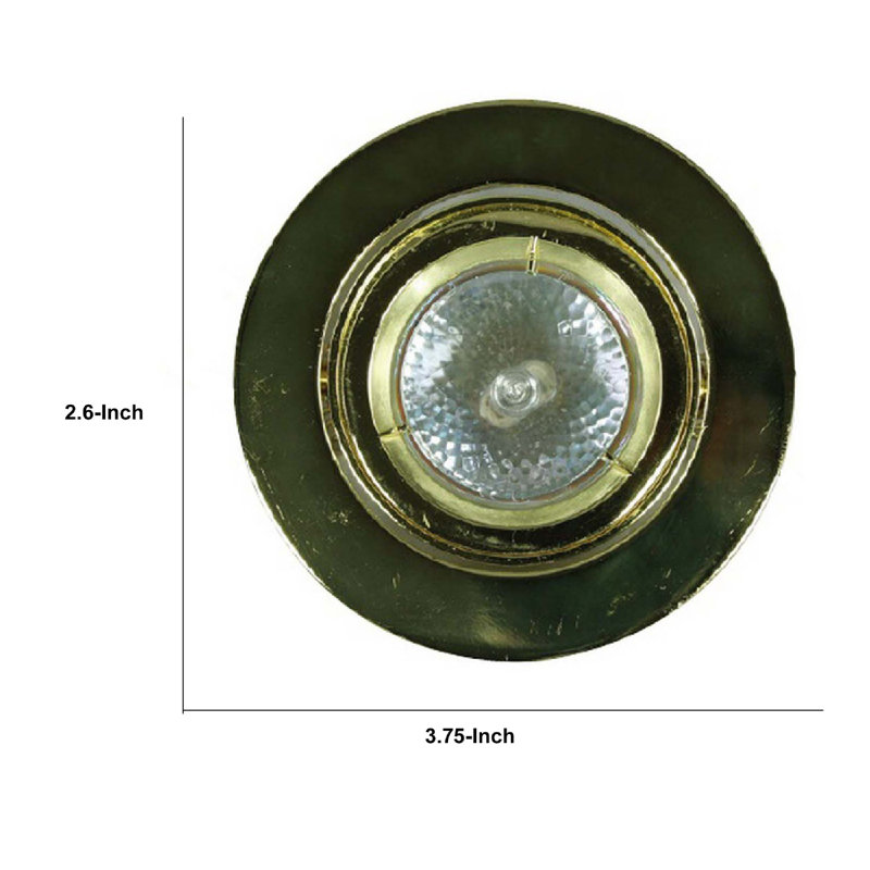Plafonnier rond 3,75 pouces avec métal, Laiton antique