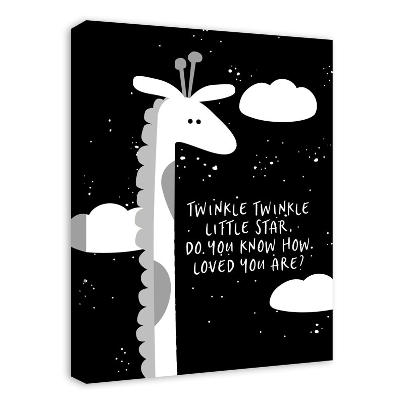 Art sur toile twinkle twinkle little giraffe Euart, H 24 po x l 18 po x P 1,25 po