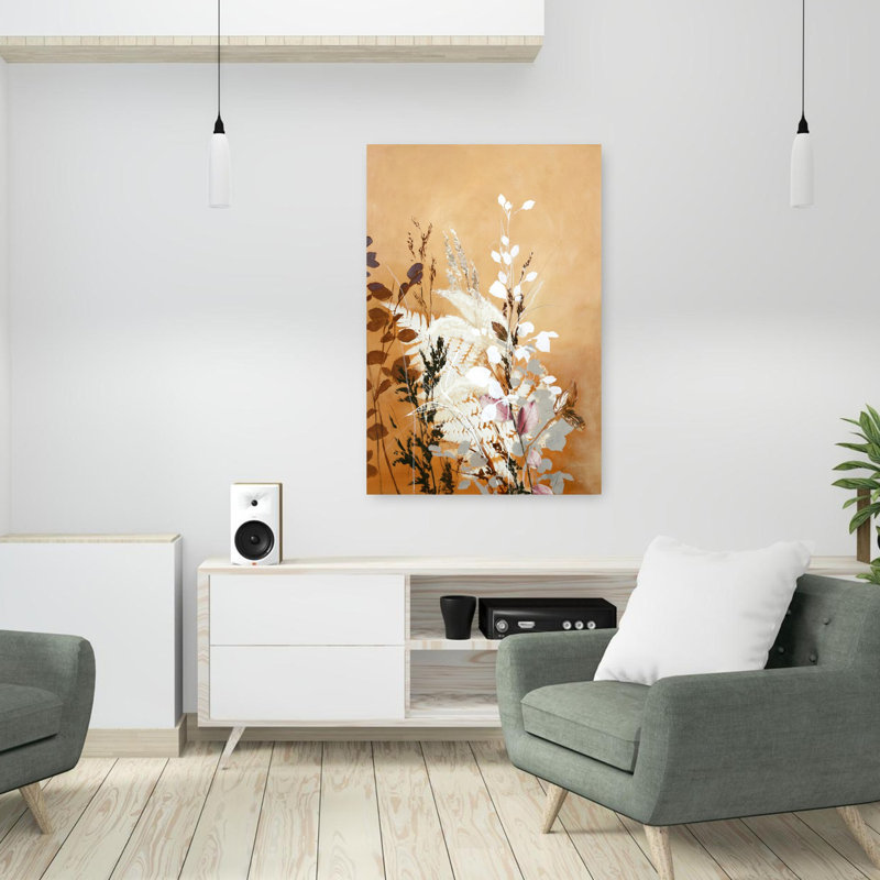 Feuilles lumineuses 5, art contemporain abstrait, H 36 po x l 24 po
