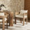 Chaise de patio avec coussin en teck Fika