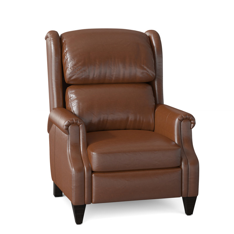 Walsh Recliner, Manual, Cobblestone, Aline Fumo Genuine Leather
